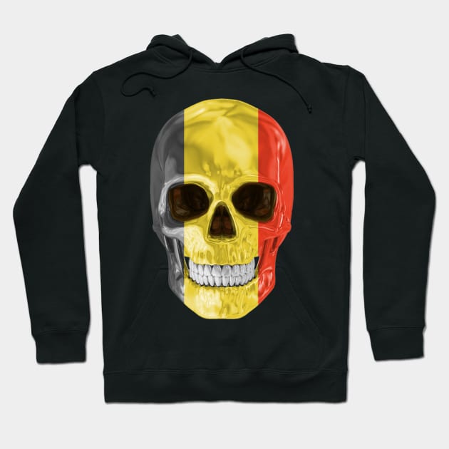 Belgium Flag Skull - Gift for Belgian With Roots From Belgium Hoodie by Country Flags